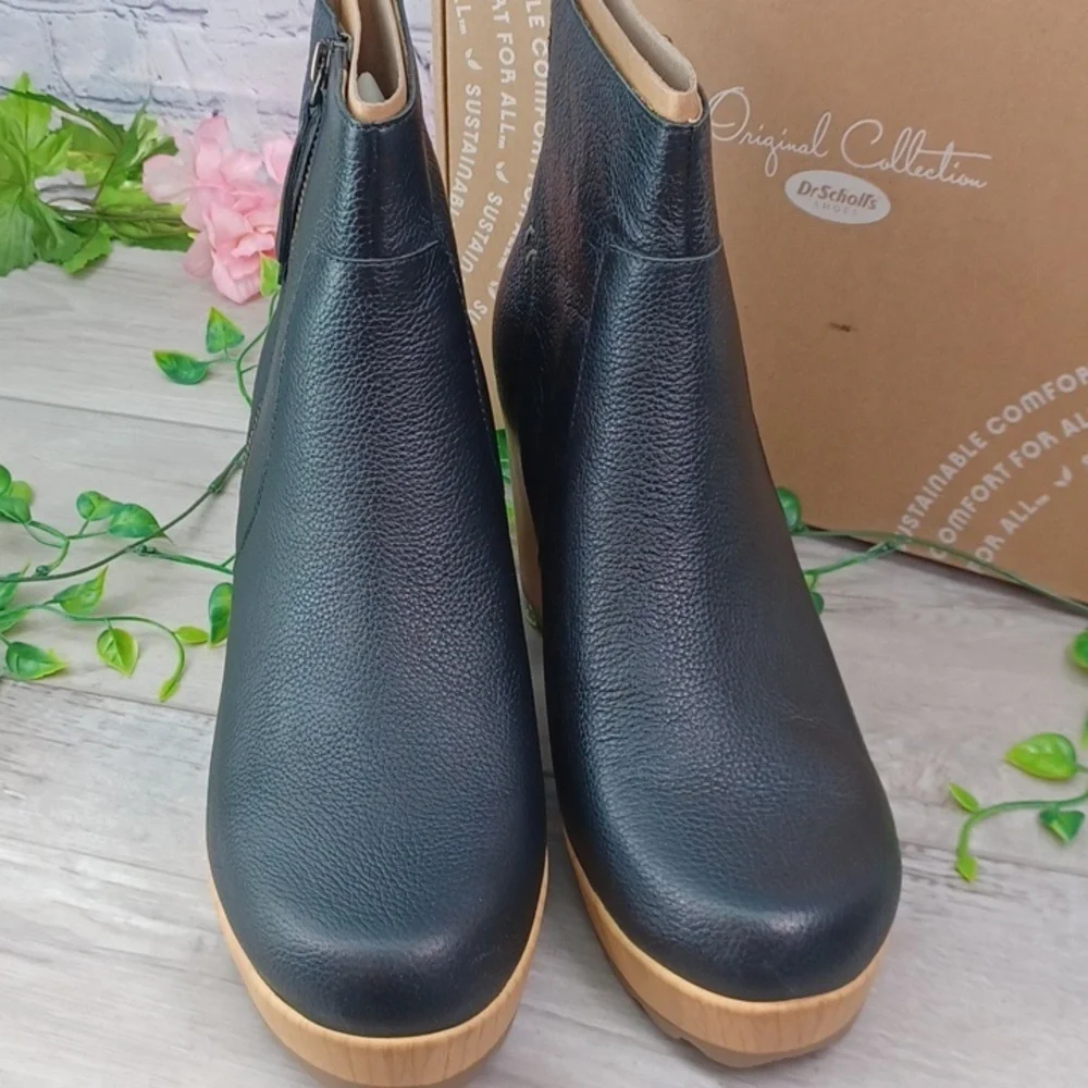 Dr. Scholl's Win Over Zipper Platform Ankle Boots NIB